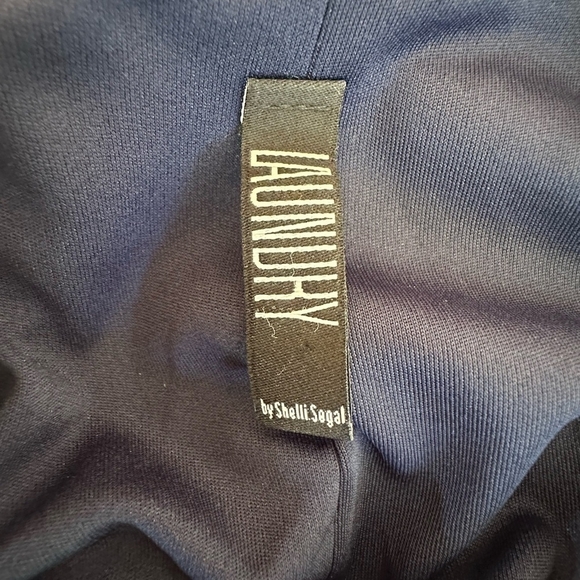 LAUNDRY Shelli Segal Navy Blue Velvet Dress Women Lined Crystal Embroidery Dress - Picture 9 of 9